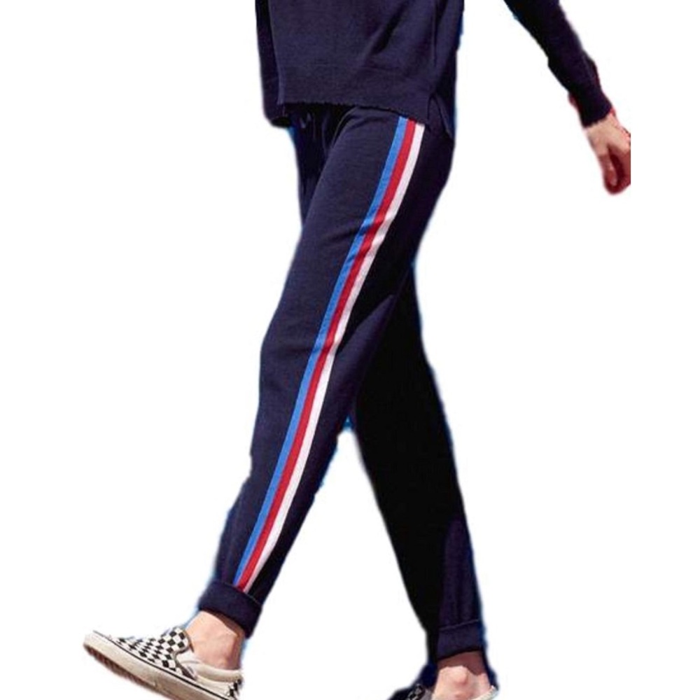 Sundry Cashmere Blend Joggers Sweatpants tRainbow Navy Size 1 -Small - Picture 2 of 13